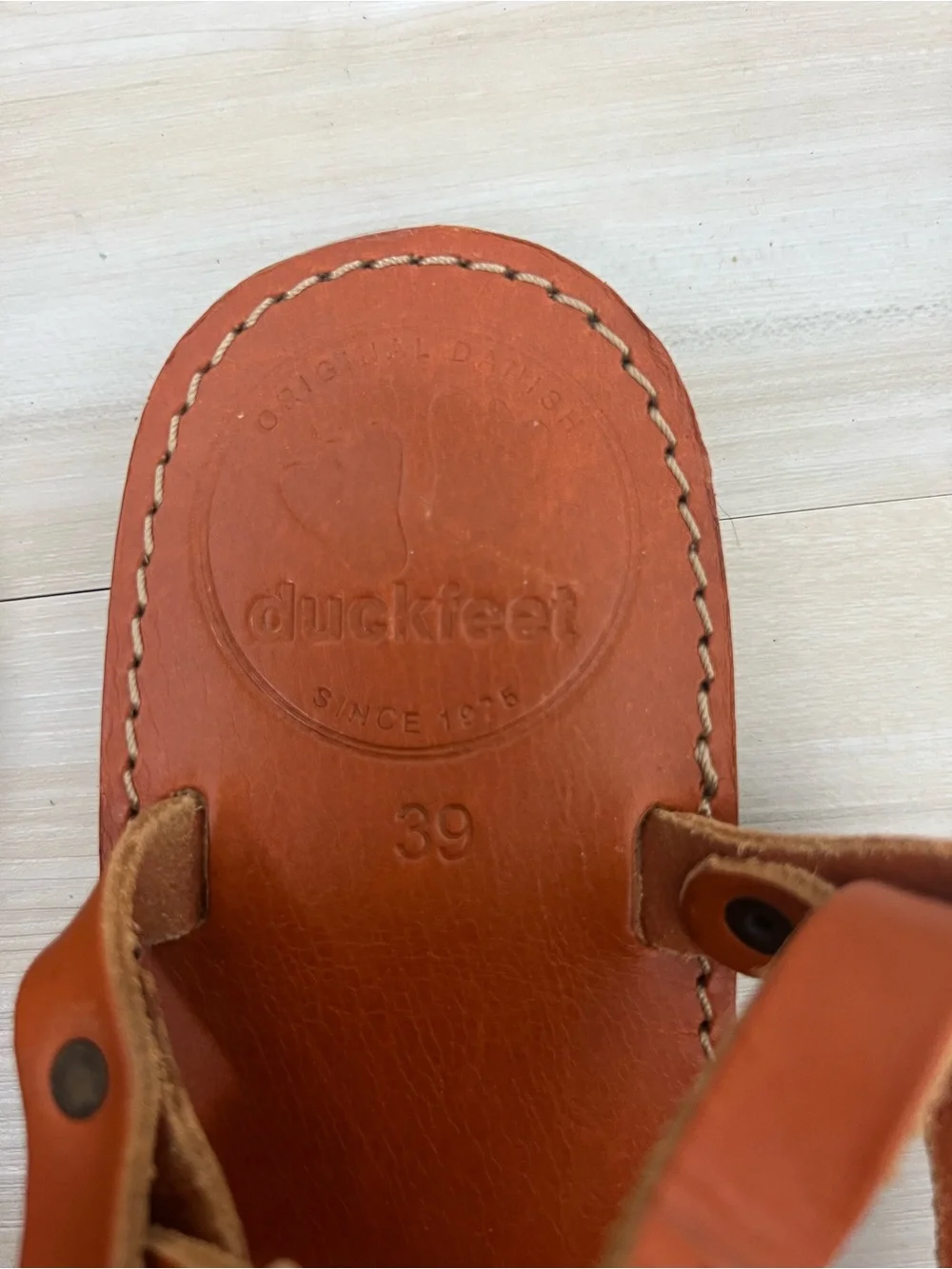 Duckfeet Orange Leather Strappy Sandals